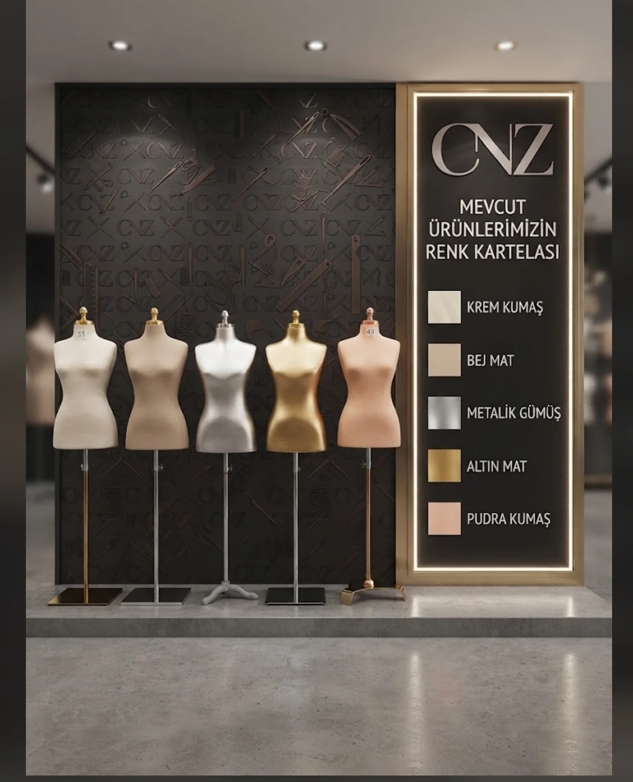 CNZ prova mankeni renk ve yüzey seçenekleri